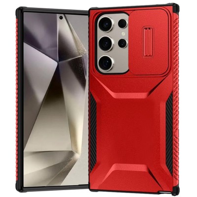 Samsung S25 FE Hybrid Dual Layer Case w/Camera Cover Red(Pre
