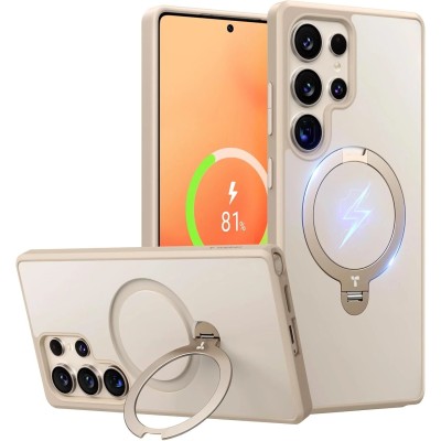 Samsung S25 Ultra Magnetic case w/Large Rotate Ring Stand Bl