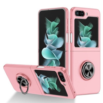 Samsung Z Flip5 Premium Matte Magnet Ring Stand Case Pink