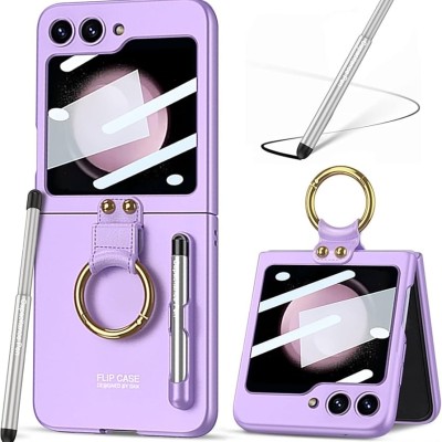 Samsung Z Flip5 Premium Matte Magnet Ring Stand Case Purple