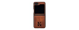 Samsung Z Flip6 Premium Leather Case Brown(Premium Package)