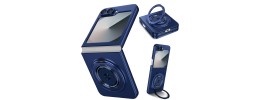 Samsung Z Flip6 Premium Matte Magnet Ring Stand Case Blue(Pr