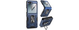 Samsung Z Flip6 Premium New Bumper Case w/Kick Stand Blue(P