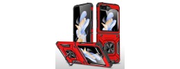Samsung Z Flip6 Premium New Bumper Case w/Kick Stand Red(Pr