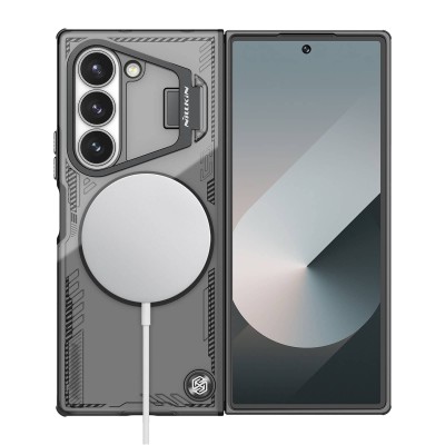 Samsung Z Fold4 Clear PC Ring Stand Case w/ Detachable Fram