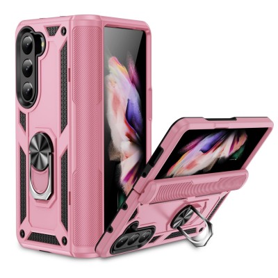 Samsung Z Fold5 Premium Matte Magnet Ring Stand Case Pink