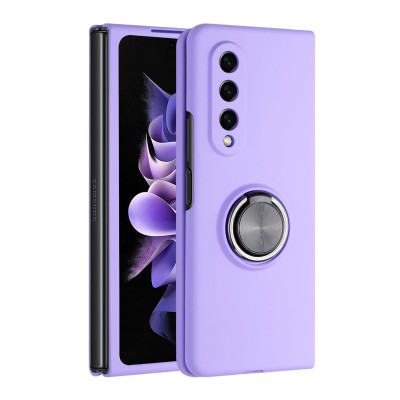 Samsung Z Fold5 Premium Matte Magnet Ring Stand Case Purple