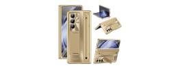 Samsung Z Fold6 Premium Leather Case w/Kickstand SB Gold(Pre