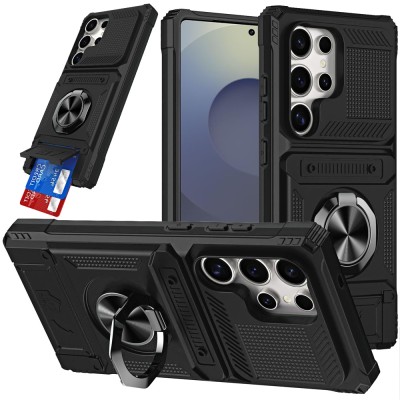 For Samsung s26 CD Texture Design Magnetic Car Mount Friendly HQ Hybrid - Black