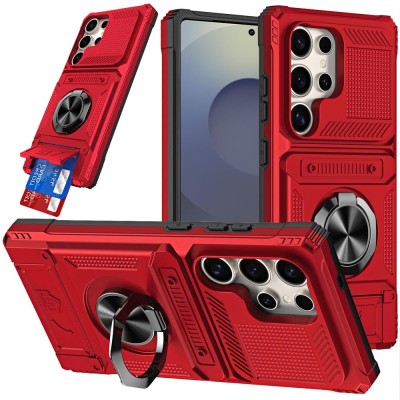 For Samsung s26 CD Texture Design Magnetic Car Mount Friendly HQ Hybrid - Red