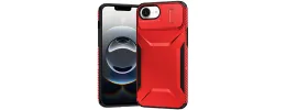 For iPhone 16E (E edition) / SE4 (2025) Ultimate U Design Hybrid with Camera Window Covering - Red