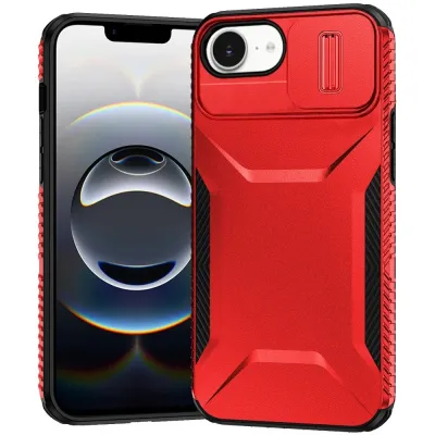 For iPhone 16E (E edition) / SE4 (2025) Ultimate U Design Hybrid with Camera Window Covering - Red