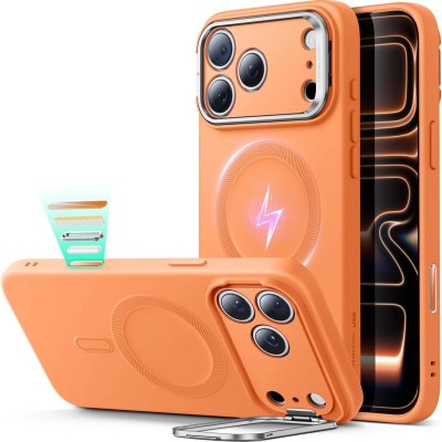for iP17 AIR Premium Magsafe Silicon w Lens Stand01 - Orange