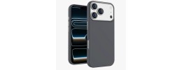 for iP17 PM Premium Magsafe Silicon w Lens Stand01 - Gray
