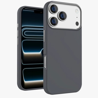 for iP17 PM Premium Magsafe Silicon w Lens Stand01 - Gray