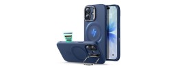 for iP17 Pro Premium Magsafe Silicon w Lens Stand01 - Blue