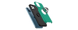 iP15 Pro Max CHIEF Oil Painted Magnetic Ring Stand Hybrid Case Cover - Dark Green