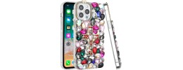 iP15 Pro Max Cross Full Diamond Bling Case Cover - Multi