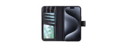 iP15 Pro Max ELEGANT Wallet Case ID Money Holder Case Cover - Black