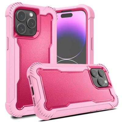 iP15 Pro Max Exquisite Tough Shockproof Hybrid Case Cover - Pink