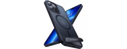 iP15 Pro Max Mighty Zinc Oil Kickstand with UV Oil Premium Material Hybrid - Dark Blue