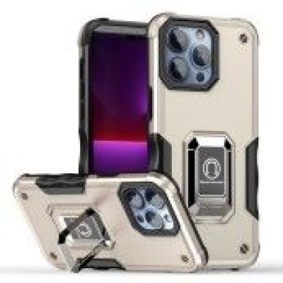 iP15 Pro Max OPTIMUM Magnetic Ring Stand Hybrid Case Cover - Gold