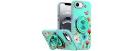 iP15 Pro Max OPTIMUM Magnetic Ring Stand Hybrid Case Cover - Teal