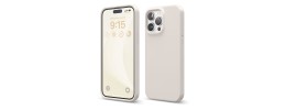iP15 Pro Max Premium LIQUID Silicone with Metal Buttons and Camera Edges Case Cover - Beige