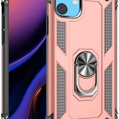iP15 Pro Max Robust Magnetic Kickstand Hybrid Case Cover - Rose Gold
