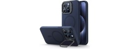 iP15 Pro Max Well Protective Magentic Ring Stand Camera Protective Cover Case - Blue