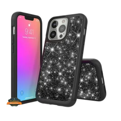 iPhone 13 6.1 /14 6.1 FLASHING Glitter Black