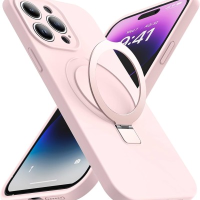 iPhone 13 pro max Magsafe w Stand Case Deluxe01-Pink