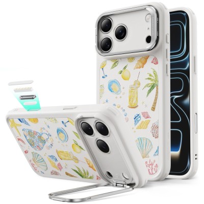 iPhone 13 pro max Magsafe w Stand Case Deluxe01-White