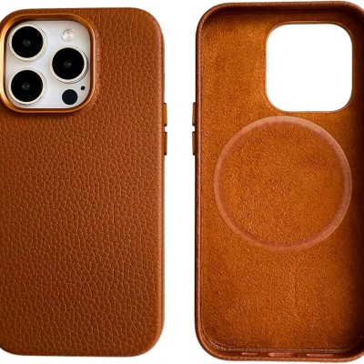 iPhone 14 PRO 6.1" iBrands Leather Back Pocket Collection - Tan