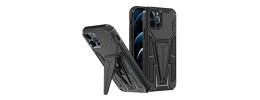 iPhone 15 Alien Design Shockproof Kickstand Magnetic Hybrid Case Cover - Black