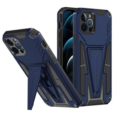 iPhone 15 Alien Design Shockproof Kickstand Magnetic Hybrid Case Cover - Blue