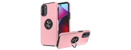 iPhone 15 CHIEF Oil Painted Magnetic Ring Stand Hybrid Case Cover - Rose Gold