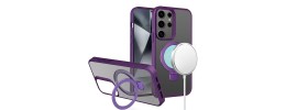 iPhone 15 Skin Touch Feel HQ [Magnetic Circle] Kickstand Hybrid - Purple