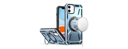 For iPhone 16 Plus 6.7 inch Loop Hybrid with [Magnetic Ring Circle] 360 degrees Rotational Kickstand Case Cover - Light Blue