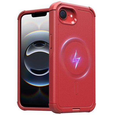 iPhone 16e Hybrid Dual Layer Case Red(Premium Package)