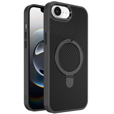 iPhone 16e Hybrid Shockproof Magnetic RingStand case Bl