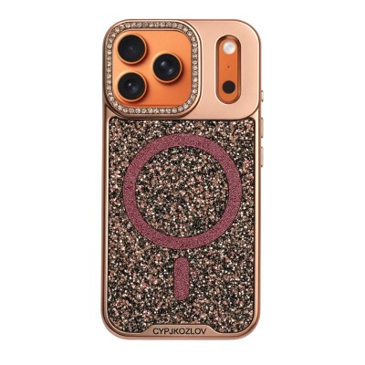 iPhone 17 2025 Glitter case w/Magnetic Ring Pink(Premium Pac