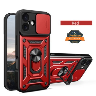 iPhone 17 2025 Heavy Duty Magnet Ring Stand w/ Sliding Camer