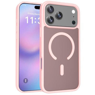 iPhone 17 2025 Hybrid Clear Case w/Magnetic Ring Pink(Premiu
