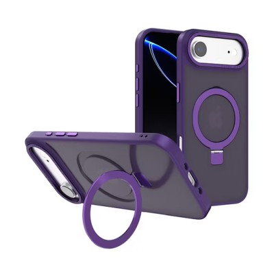 iPhone 17 2025 Large Rotate Magnetic Ring Stand case Purple(