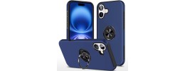 iPhone 17 2025 Oil Painted Case w/Flat Magnetic Ring Stand Blue (Premium Package)