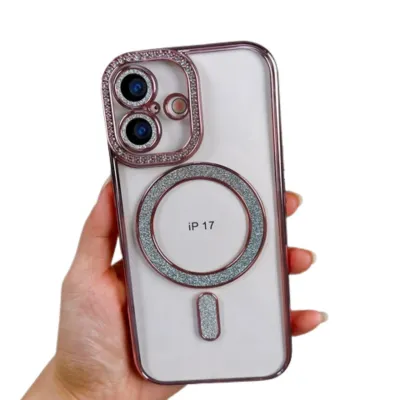 iPhone 17 Air Glitter case w/Magnetic Ring Pink(Premium Pack