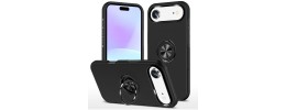 iPhone 17 Air Magnetic Ring case w/ Rotate Ring Stand Black(