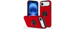 iPhone 17 Air Oil Painted Case w/Flat Magnetic Ring Stand Red (Premium Package)