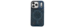 iPhone 17 Air Premium case w/Glitter Magnetic Ring Blue Edge